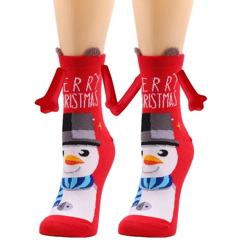 

Новинка 2024 1 пара рождественских тематических магнитных носков для рук унисекс длинные милые парные хлопковые носки в стиле Харадзюку для девочек
