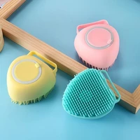 pet bath brush with shampoo box shampoo massage dog bathroom puppy shower pet cleaning soft safety silicone comb dog accessories
