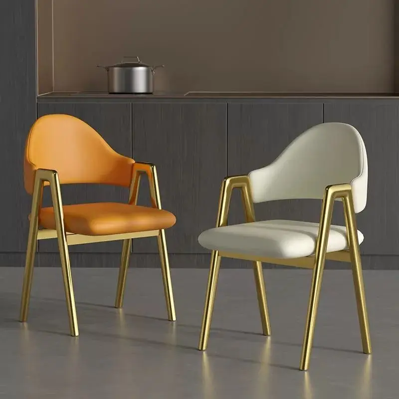 

Light Luxury Metal A-Type Backrest Chair Home Living Room Sofa Chair Dining Table Chair Balcony Coffee Table Chair Office Chair