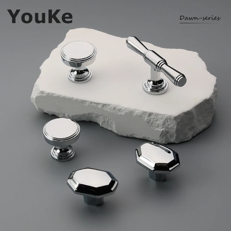 Яркий серебристый латунный шкаф Минималистичная ручка для шкафа роскошные ручки