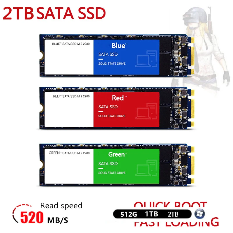 

Solid State Drive M.2 NGFF SATA3.0 High Speed Hard Drive 512GB 1TB 2TB Desktop HD Notebook Universal Portable Flash Adapter