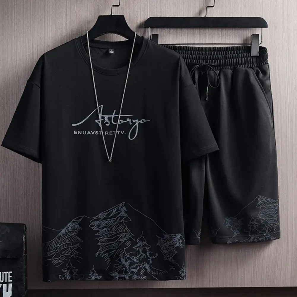 

Quick Drying Wear Resistant Fashion Casual T-shirt Shorts Activewear Running Set