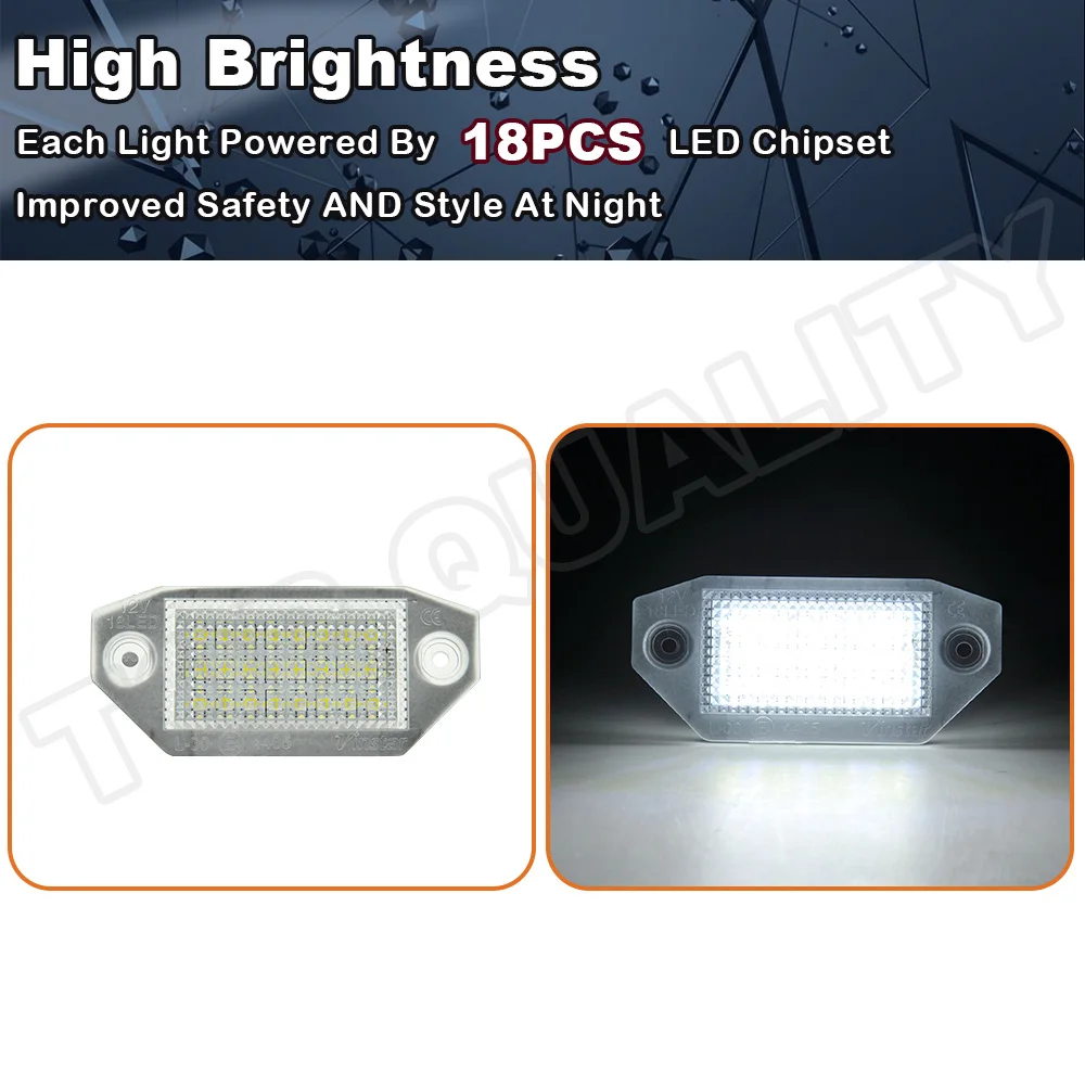 2 шт. 12 В автомобильные светодиодные фонари номерного знака для Ford Mondeo MK3 4/5 дверей