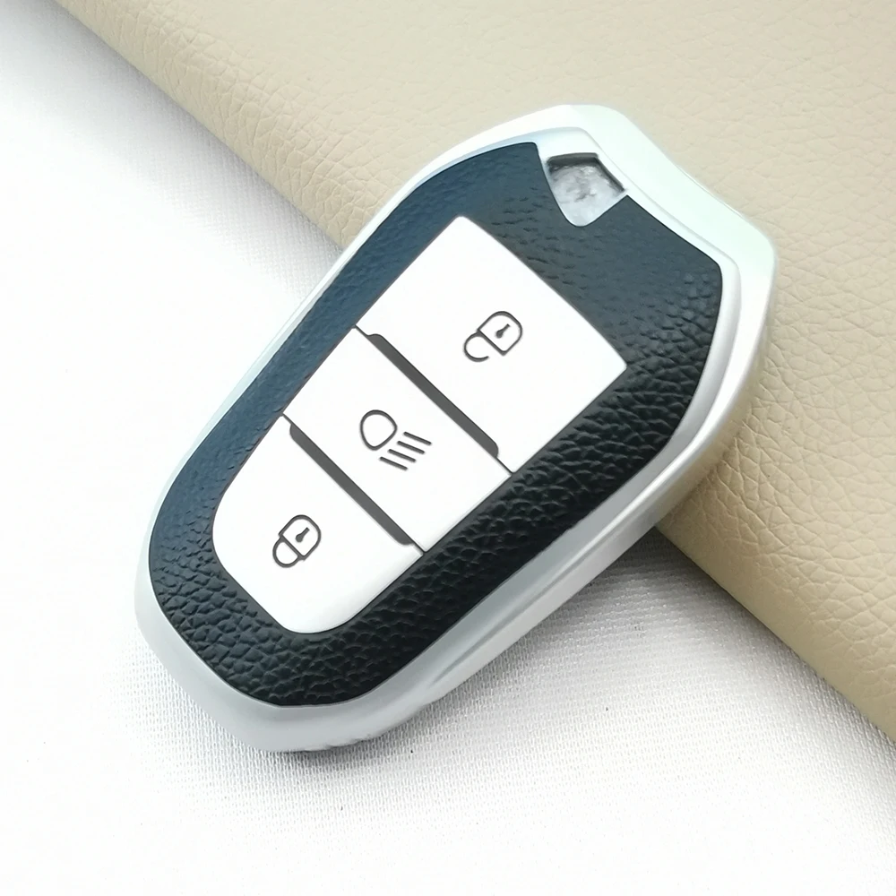 

Чехол для автомобильного ключа из ТПУ с зернистой кожей для Peugeot 208 5008 308 408 508 3008 DS5 6 DS3 для Citroen C4 C5 X7 умный чехол для пульта дистанционного упра...