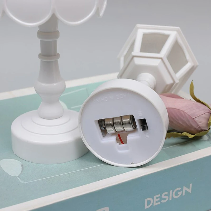 Мини-ретро кукольный домик миниатюры светодиодный светильник в форме лотоса