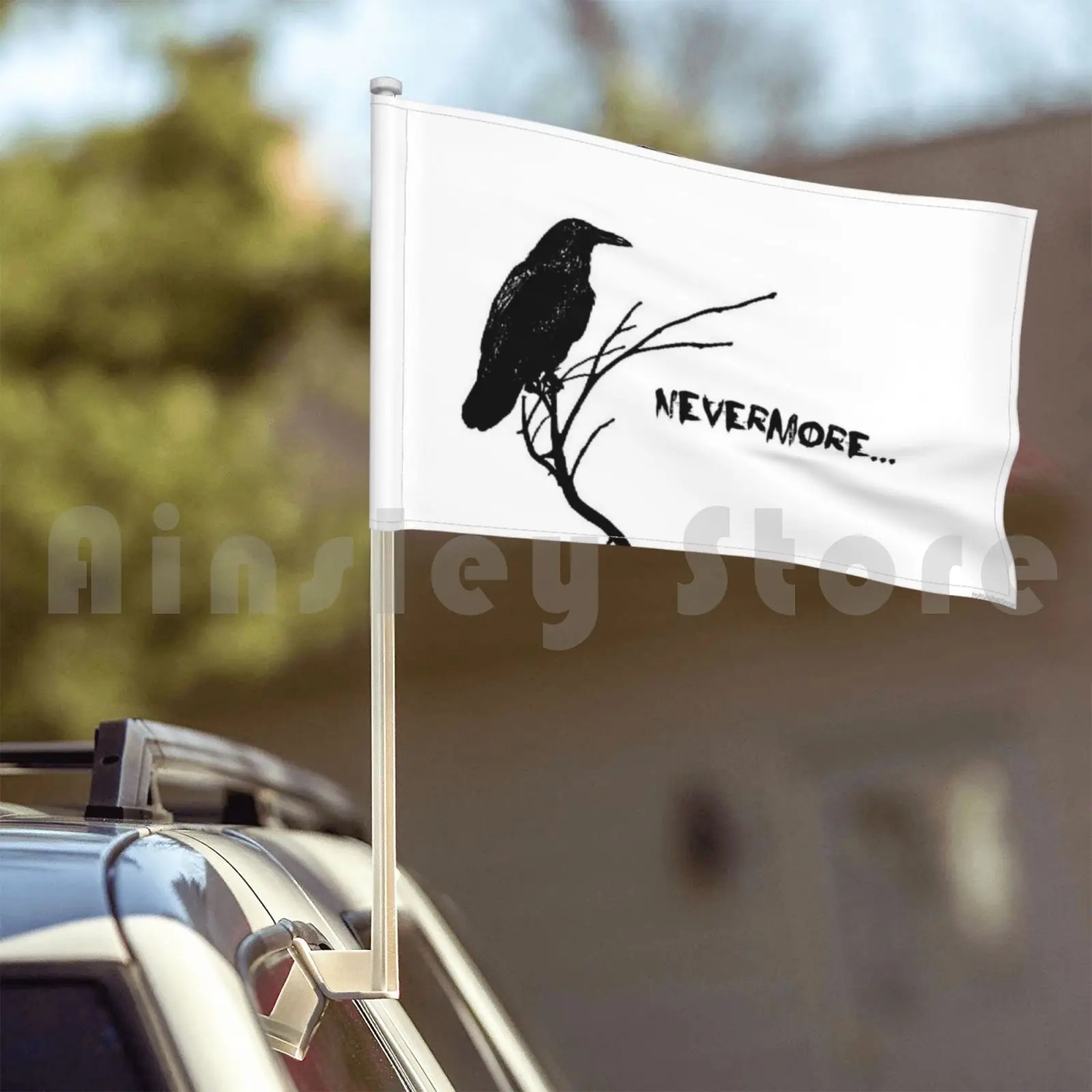 Флаг автомобиля флаг Nevermore шляпа Poe эмо Эдгар Аллан поэзия Ворон поэма Темный гот -