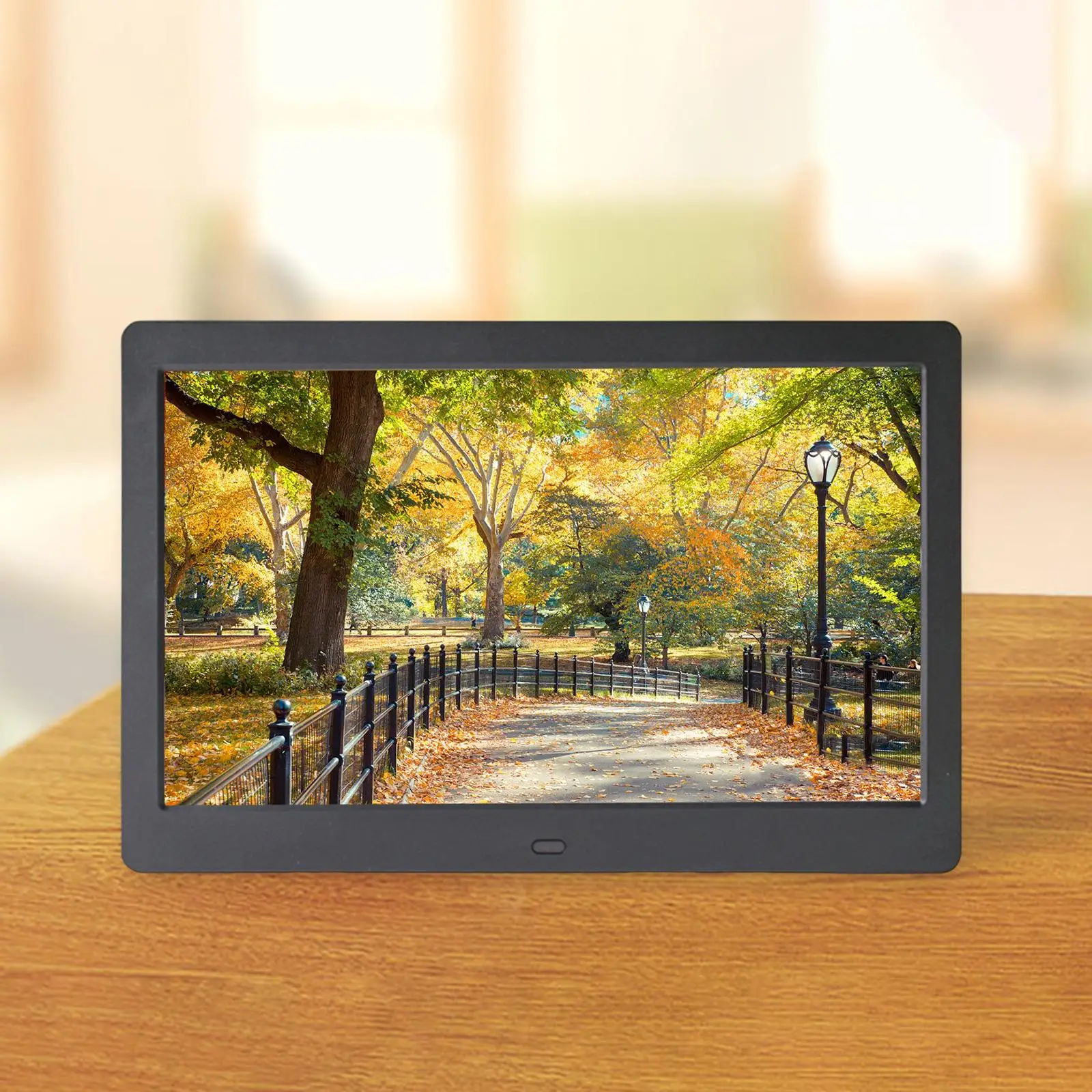 

10" Digital Picture Frame, Black EU Standard Plug Adjustable Brightness 1024x600 Resolution