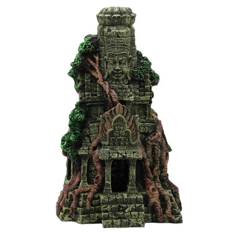 Аквариумный Ландшафтный камбоджийский храм будды статуи укрытия для рыб