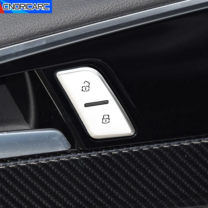 Наклейки на крышку автомобильного переключателя разблокировки двери для Audi A4 B9 A5