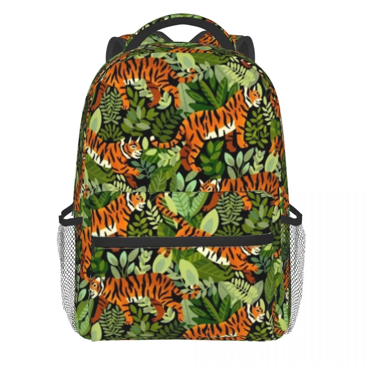 Bengal Tiger Backpack Green Jungle Print College Backpacks Gril High Quality Durable School Bags Fun Rucksack