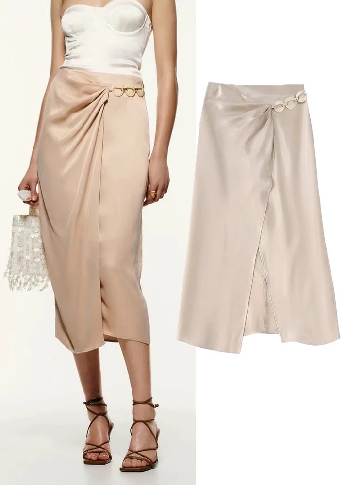 

Женская юбка с высокой талией, повседневная молодежная юбка с бусинами, лето 2022