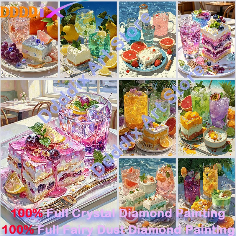 Фото Набор для алмазной вышивки Cake Diamond Painting: высококачественная полная квадратная алмазная мозаика с эффектом сказочной пыли, кристаллы, мозаика в виде еды, набор для вышивания крестиком, подарок, новинка №1