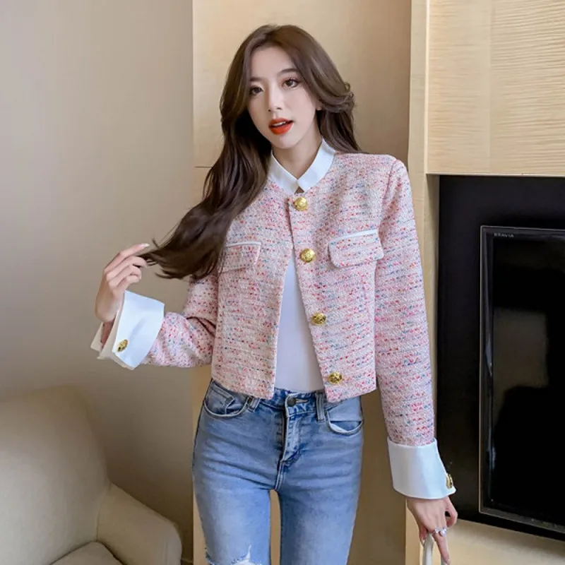 

2022 Autumn High-End Temperament All-Match Top New Small Fragrance Style Tweed Short Coat Women