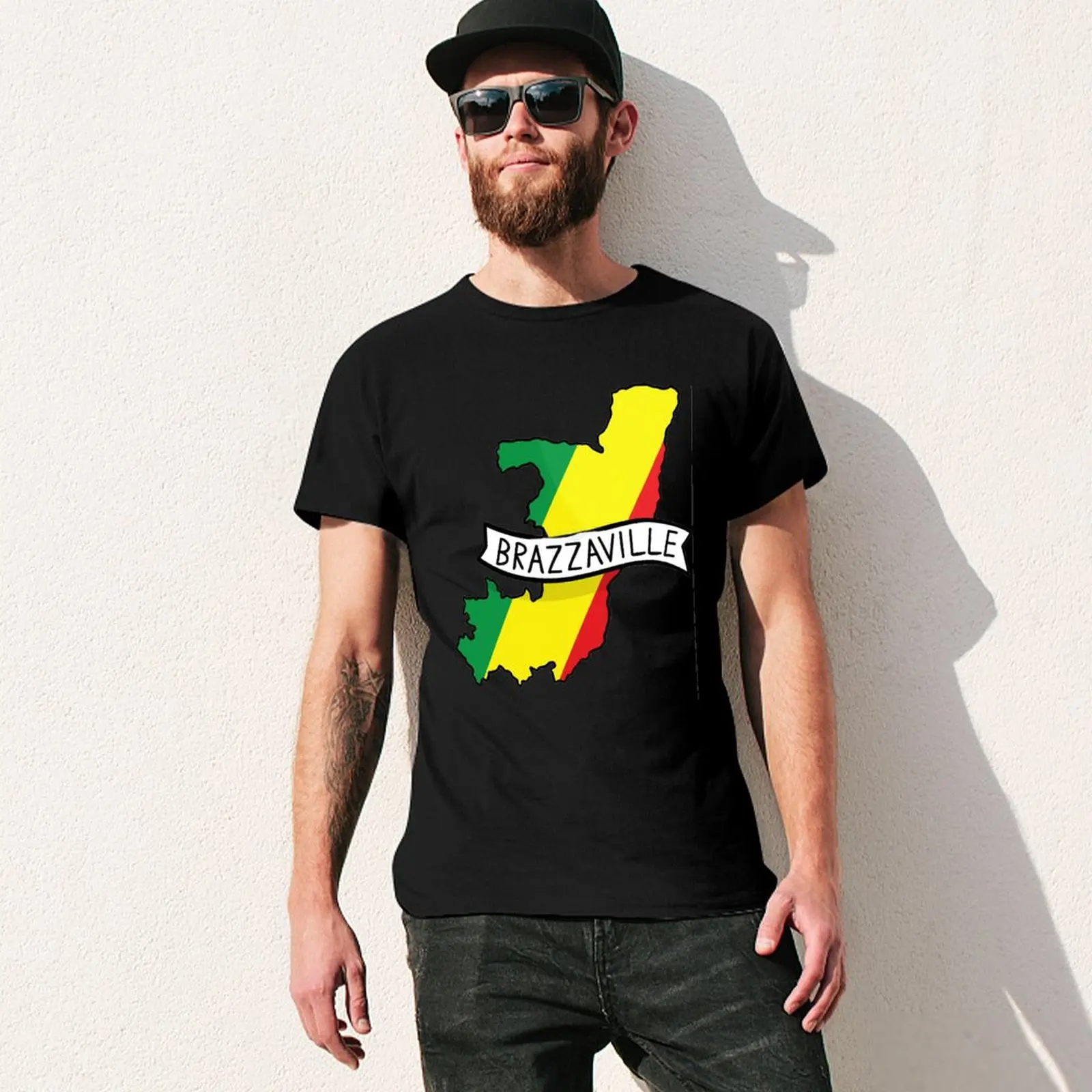 Винтажные футболки для фитнеса с флагом Конго