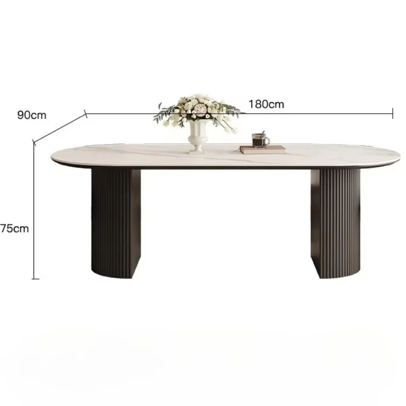 Кухонный овальный обеденный стол дизайнерский кофейный мрамор сидячий