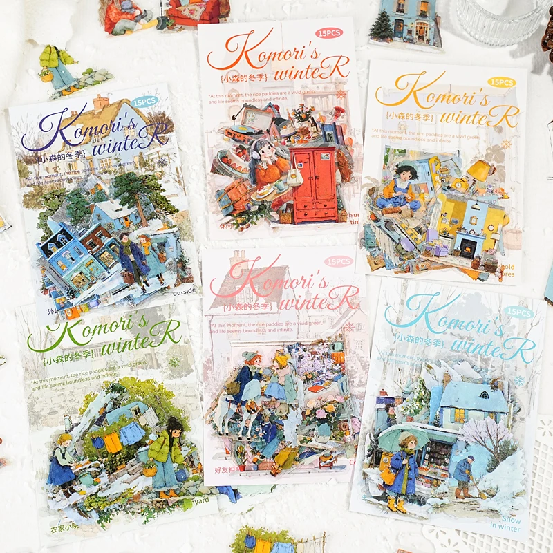 

Набор из 12 стикеров Komori Зимняя серия