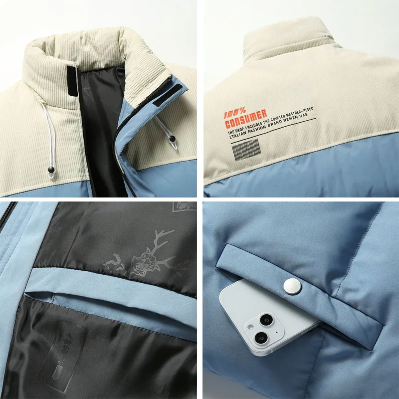 Jacket men parka 5XL 6XL 7XL 8XL Winter New jacket Mens  hickening splicing coats printing men's casual warm jackets coat 6931