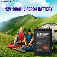 12v 100ah rechargeable lifepo4 battery pack lithium batteries with bms for solar controller rv motor