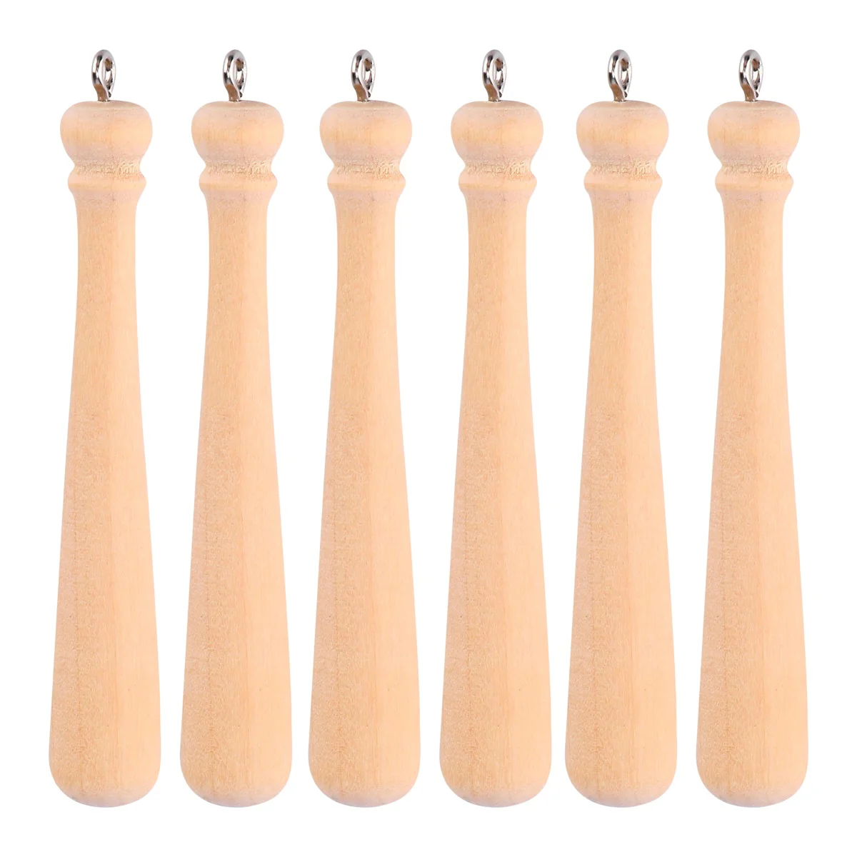 

50 Pcs Capacillos Para Cupcake Baseball Bat Keychain Pendant Accessory Decor Wooden Stick Ring