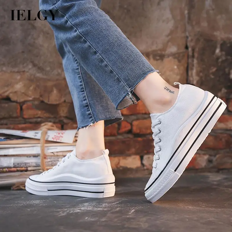 

IELGY casual daily low-top platform canvas shoes women