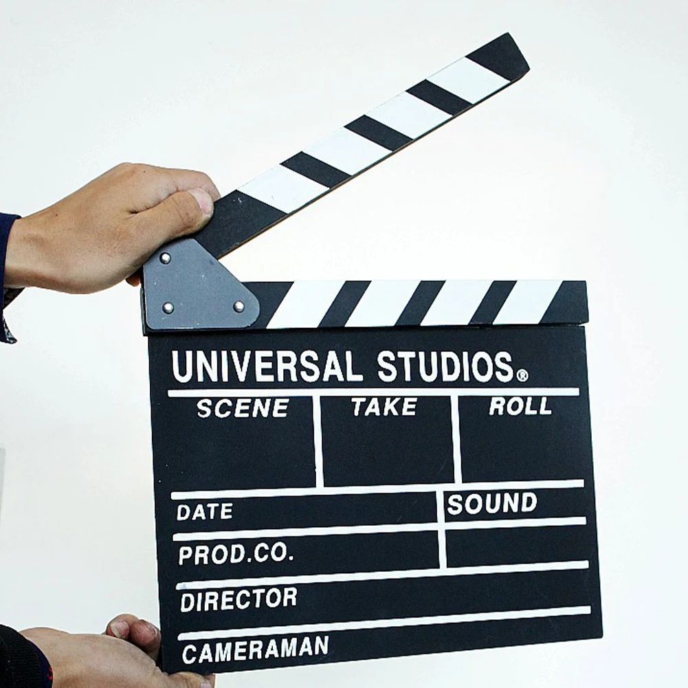 

Films Movie Clapboard Black For Director Portable Sence Dry Erase Cut Action Wood Home Decor Studio Video Professional Shooting