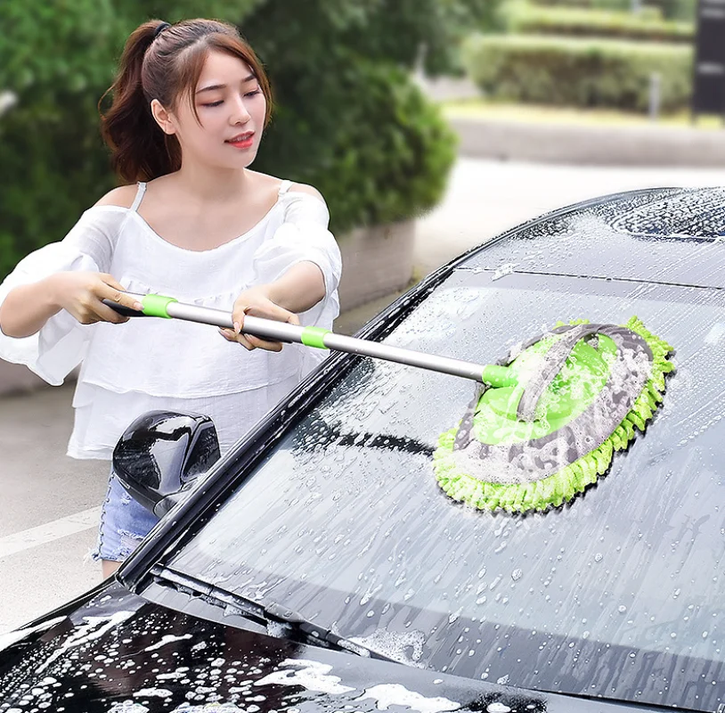 

Car Wash Brush Long Handle Telescopic 2 In 1 Car Wash Brush Cleaning Mop Car Soft Bristle Mop Car Wash Tool Cleaning Car Brush