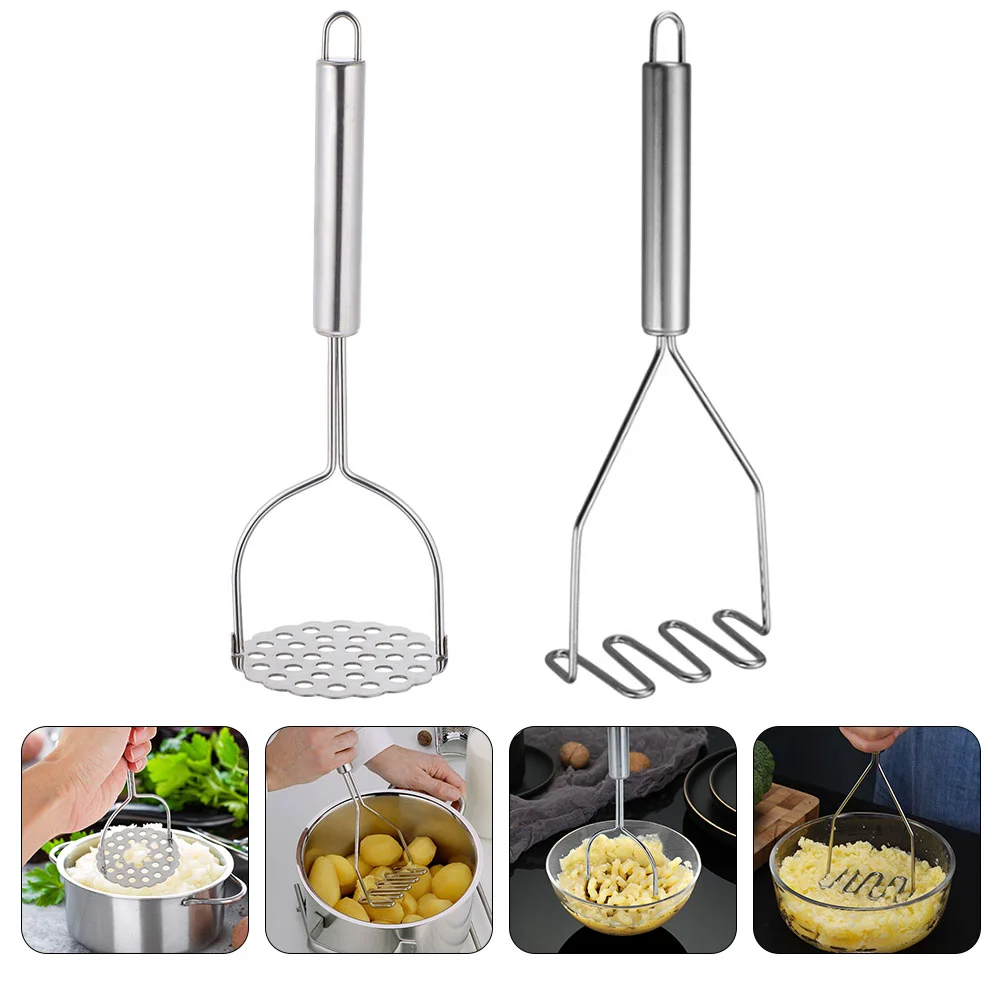 

Stainless Steel Pressed Potato Masher Ricer Puree Creative Mud Press Masher Handle Potato Masher Tools Kitchen Utensil