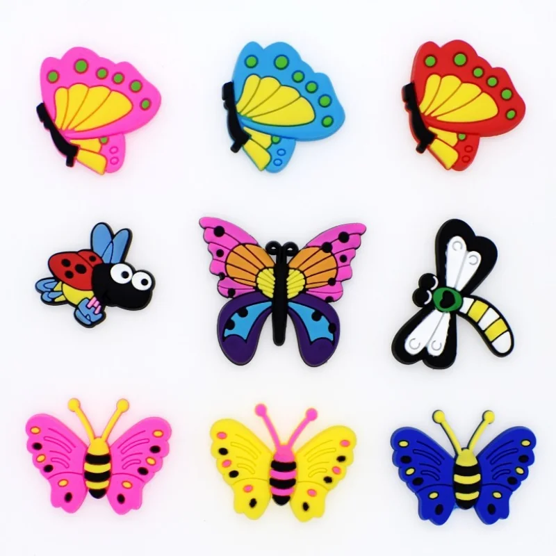 

PVC Shoe Charms Beautiful Shoe Accessories The butterfly Shoe Decoration () Shoe Buckles Pins for Croc Sandals X-mas Gifts Jibz