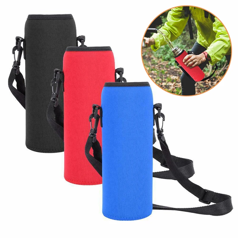 

1000ml Water Bottle Bag Water Bottle Carrier Insulated Cover Neoprene Holder Bag Case Pouch Cover With Adjustable Shoulder Strap