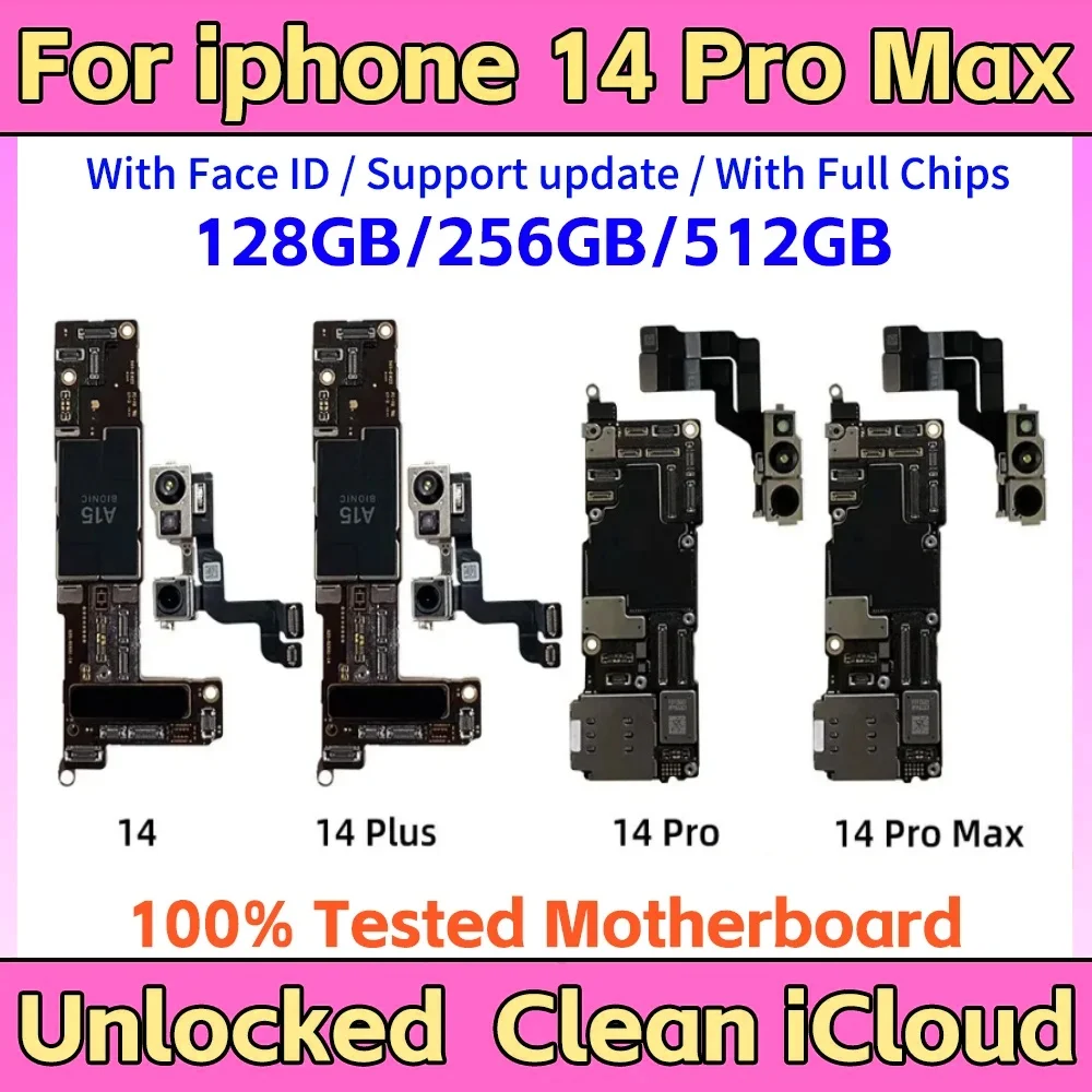 Материнская Плата Crazy Cow Для iPhone 14 Pro Max Logic Clean Совместимая С iCloud Face ID