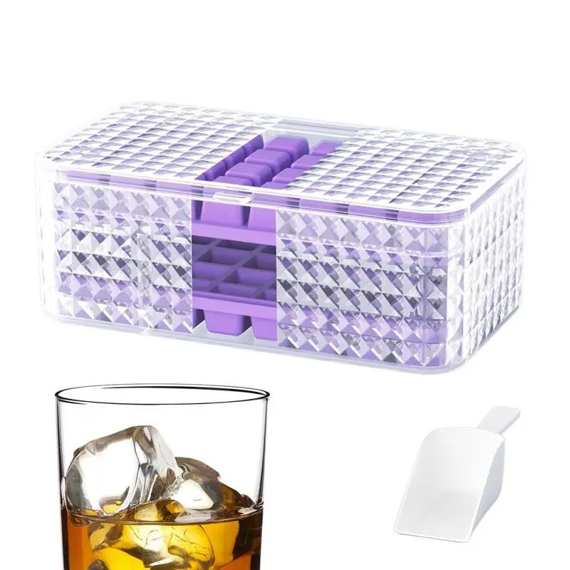 

Ice Cube Tray With Lid And Container Square Ice Trays For Freezer Square Ice Mold Making Small Ice Cubes Square Ice Makers