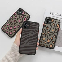 fashion leopard pattern case for iphone 12 11 13 pro max xs max xr x 12 mini 7 8 6s plus se 2020 matte bumper shockproof cover