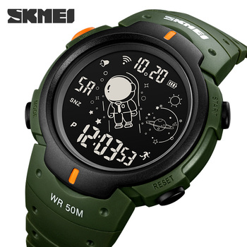SKMEI Sport Watch Fashion Cosmonaut Dial Time Led Light Display Watch For Men Digital Wristwatch 50M Waterproof Men's Clock-37234