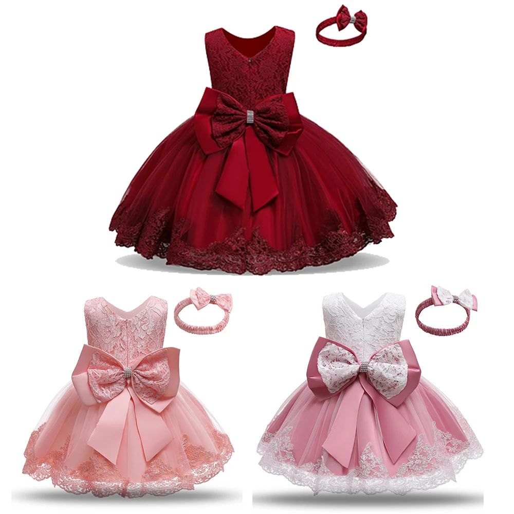 

Toddler Baby Girl Dress Big Bow Festival Dress for Girls First Year Birthday Party Wedding Dress Baby Clothes Tutu Fluffy Gown