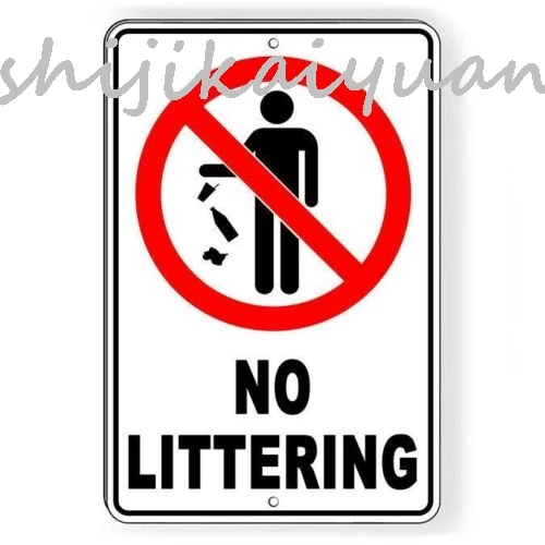 Металлическая табличка &quotНе мусорить&quot SL010