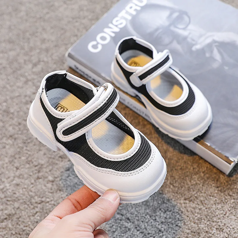 

Кроссовки для маленьких девочек, детская обувь, плоская эластичная дышащая сетчатая спортивная обувь, Мэри Джейн, принцы, кожаная обувь для ...