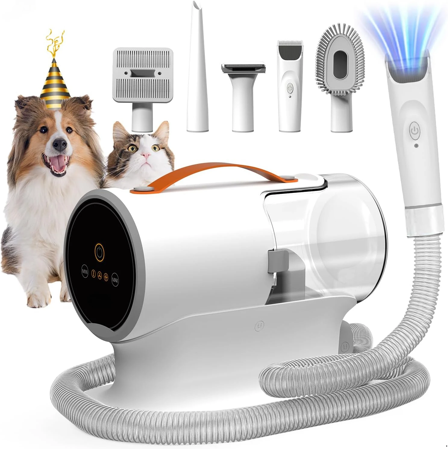 

Pet Grooming Kit and Vacuum Pet Hair 2L Large Dust Cup Dog Grooming Vacuum Low Noise Dog Hair Vacuum for Shedding