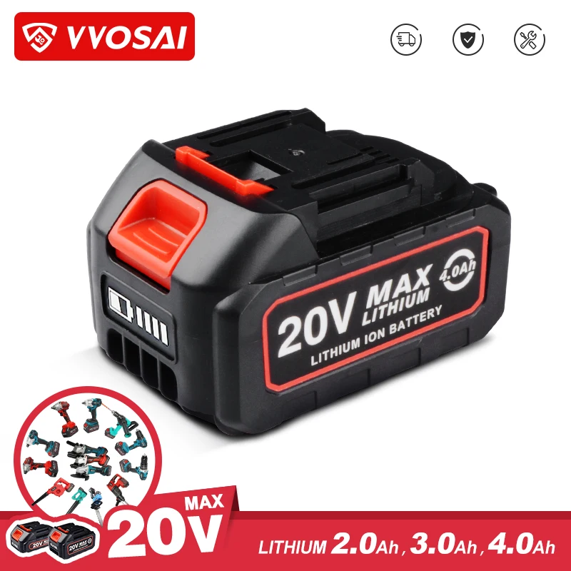 VVOSAI Rechargeable Battery 12V 20V Lithium-Ion Series Cordless Drill/Saw/Screwdriver/Wrench/Angle Grinder Brushless Power Tools