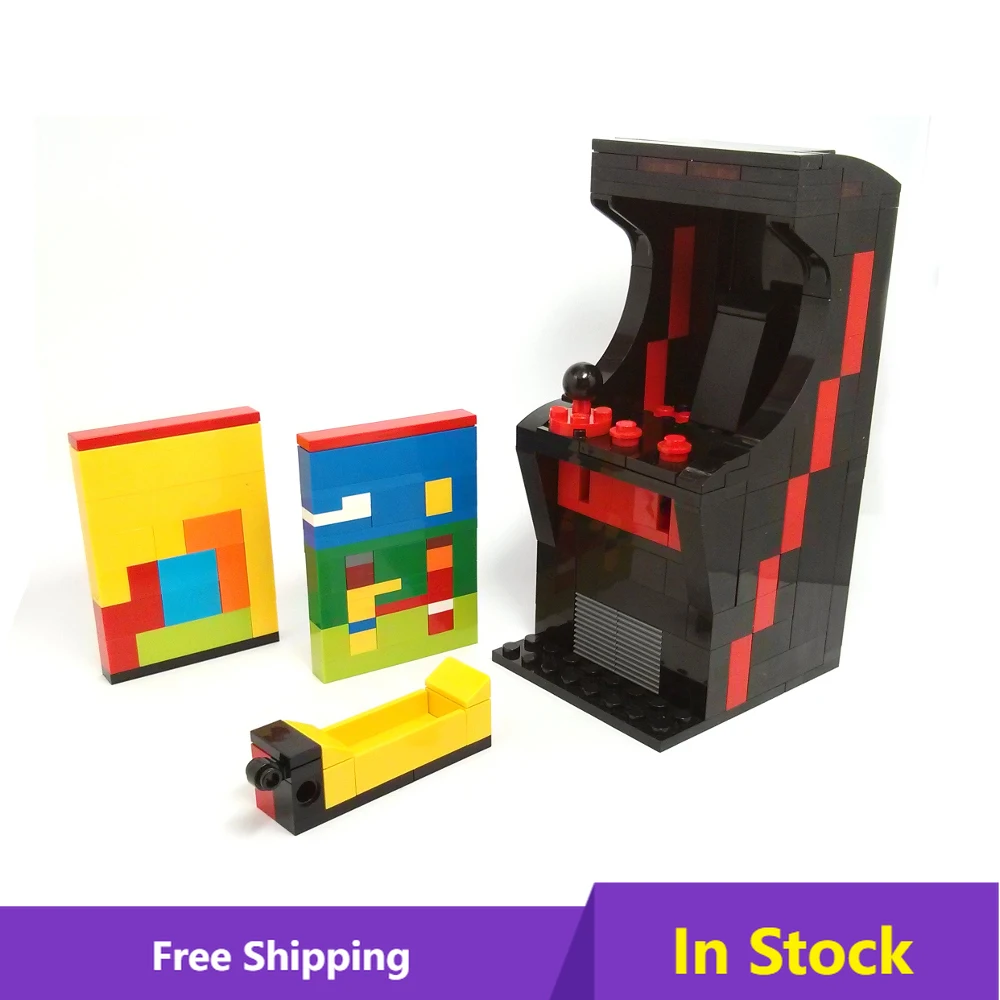 

Классическая аркадная игровая консоль с кнопками, джойстик, игровой конструктор, цветная игровая консоль, модель конструктора, детские игр...