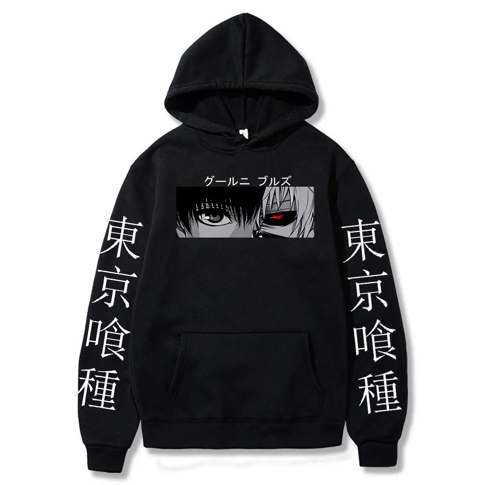 

Tokyo Ghoul Anime Kaneki Ken Cool Eyes Hoodie Men Women Creative Fashion Casual Pullover Spring Street Clothing Hoodies Tops