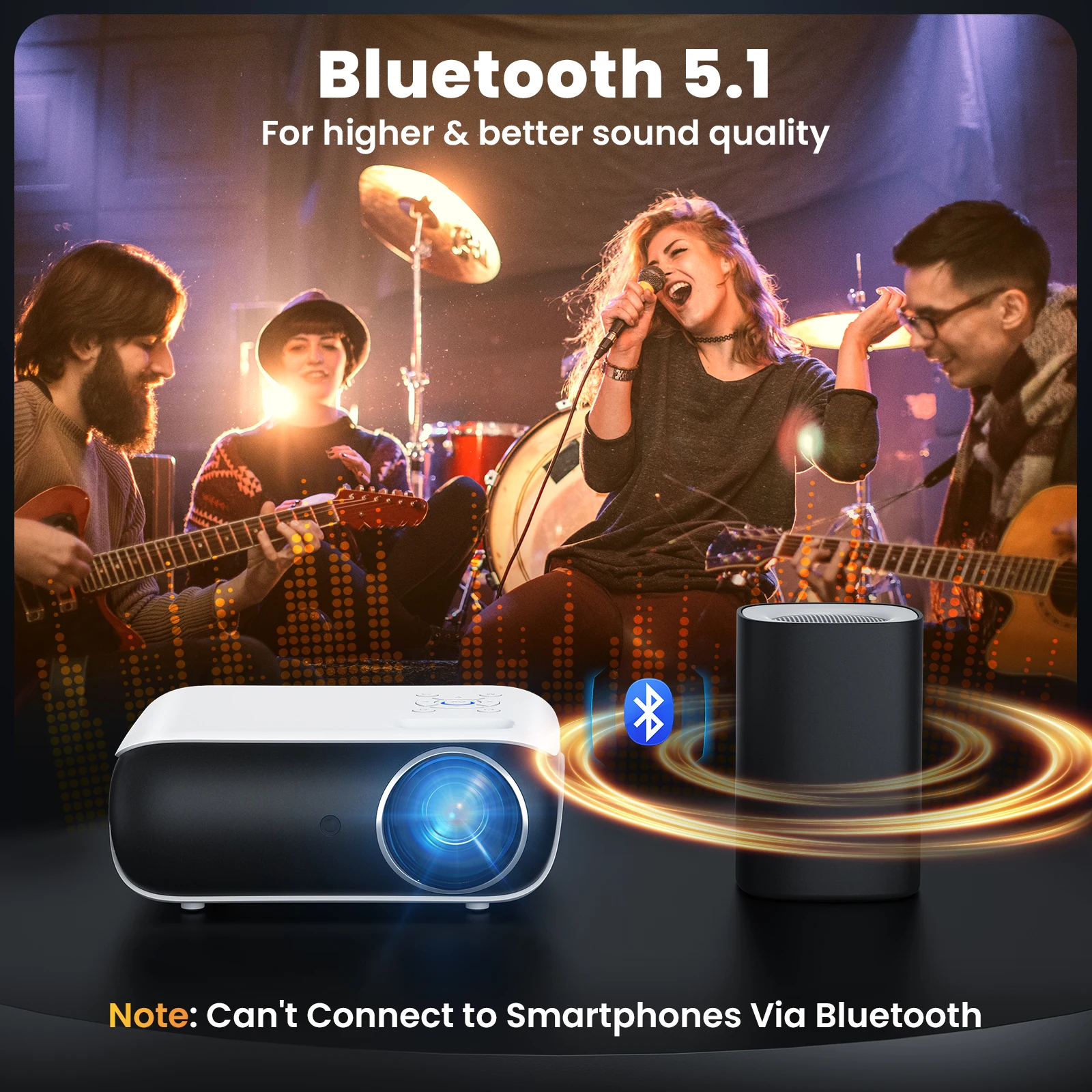 HOPVISION Beamer Full HD 1080P Bluetooth 4K Tragbare Mini Heimkino домашний/наружный проектор HDMI/USB/PS5