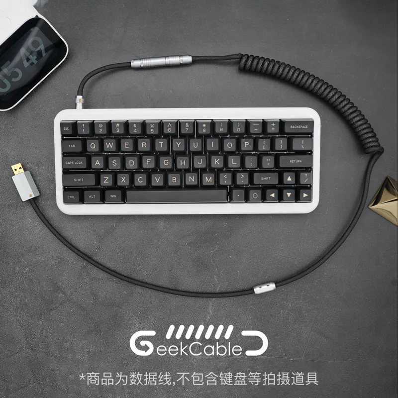 GeekCable Handmade Customized Mechanical Keyboard Data Cable For GMK Theme SP Keycaps Matrix Noah Theme Black Electronics Color