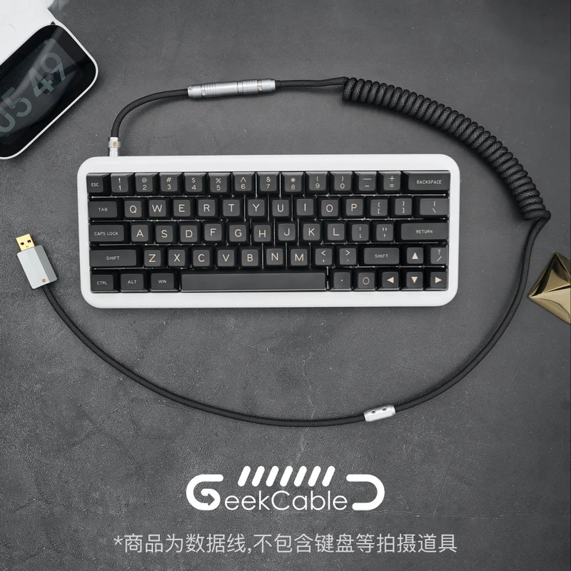 

GeekCable Handmade Customized Mechanical Keyboard Data Cable For GMK Theme SP Keycaps Matrix Noah Theme Black Electronics Color