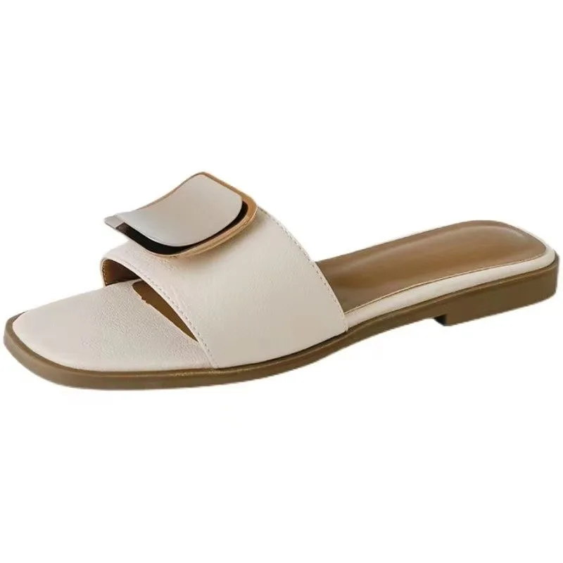 

Summer Women's Fashion Slippers Outdoor Beautiful Square Buckle Comfortable Lightweight Personality Leisure Beach Sandals Specia