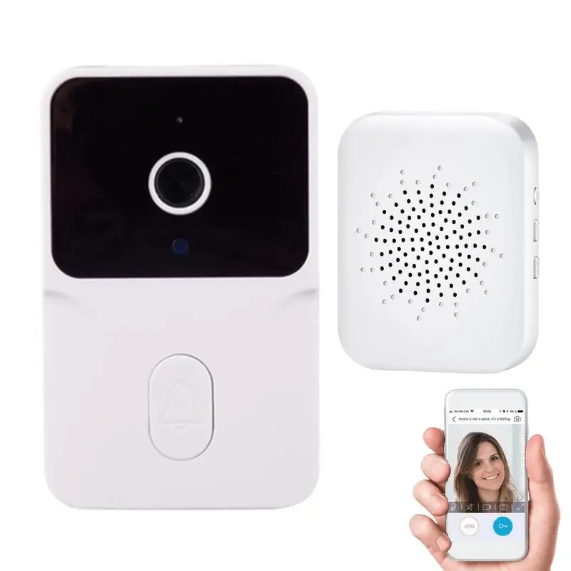 

Wireless Doorbell With Camera Smart Voice Change Intercom Visual HD Doorbell Battery Powered Ding Dong Doorbell Security