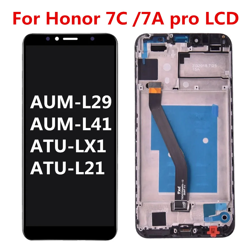 

For Huawei Honor 7C LCD Display With Frame AUM-L41 Display Touch Screen Digitizer ATU LX1 / L21 For Huawei 7A Pro AUM-L29 Screen