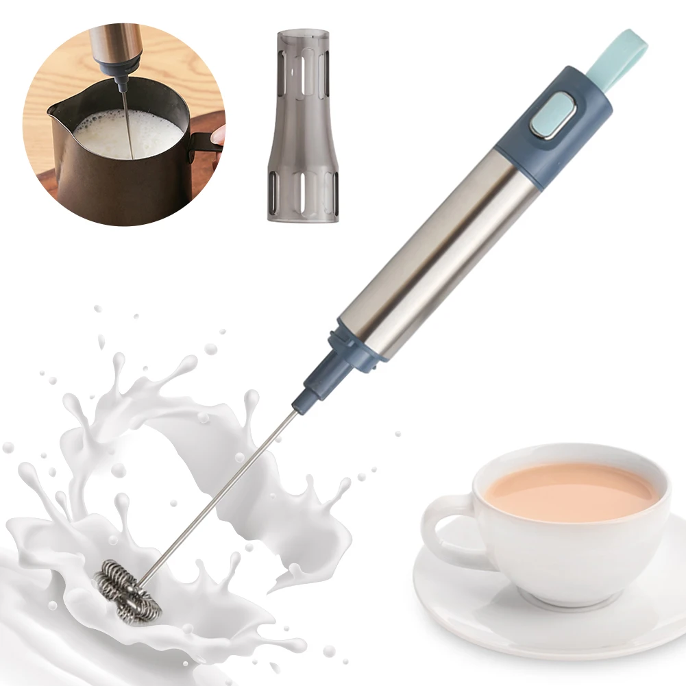 

Electric Milk Frother Blender Egg Whisk Stainless Steel Mini Mixer Handheld Foam Maker for Coffee Battery Operated Egg Beater