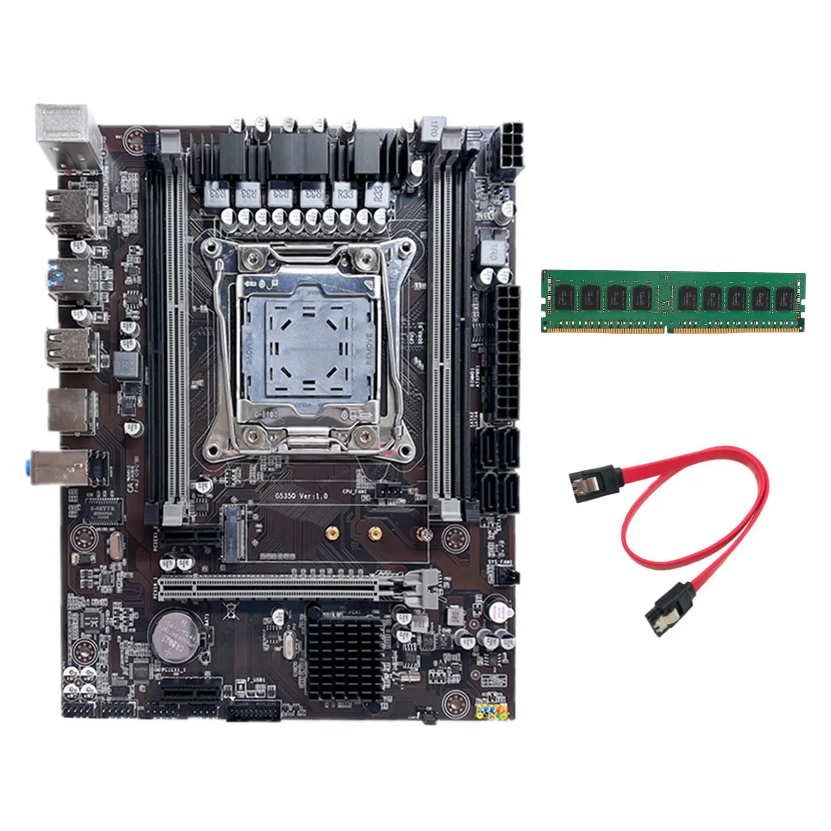 

Материнская плата X99, материнская плата для компьютера, поддержка процессора Xeon E5 V3 V4 серии с DDR4 4G 2133 МГц ОЗУ + кабель SATA
