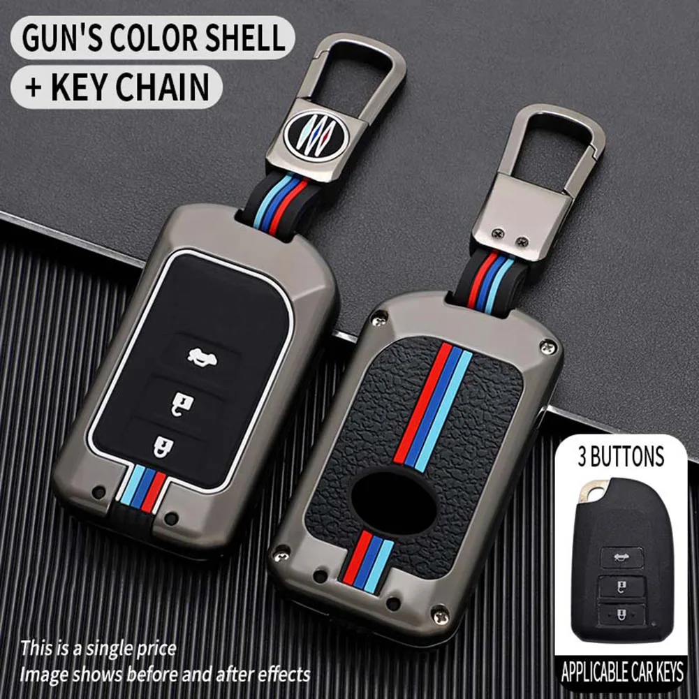

Car Key Cover Key Case Aluminum Alloy Gray Key Case Key Casing Key Cover Keychain Protection Silicone Zinc Alloy