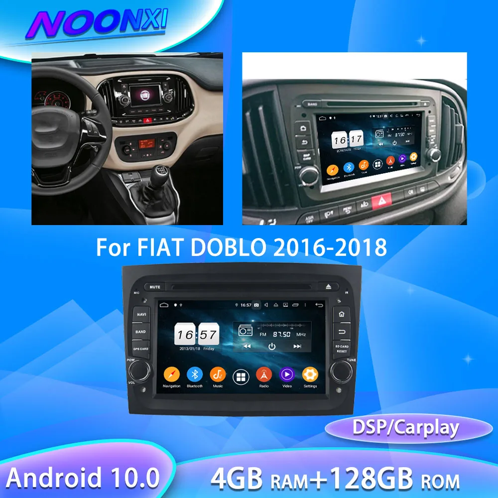 

Автомагнитола Carplay 2DIN, 128 ГГц, Bluetooth, радио, Android 10,0, видеоплееры, аудио, DVD, GPS-навигация для FIAT DOBLO 2016 2017